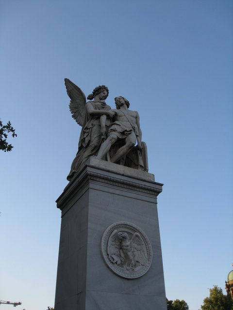 Statues on bridge